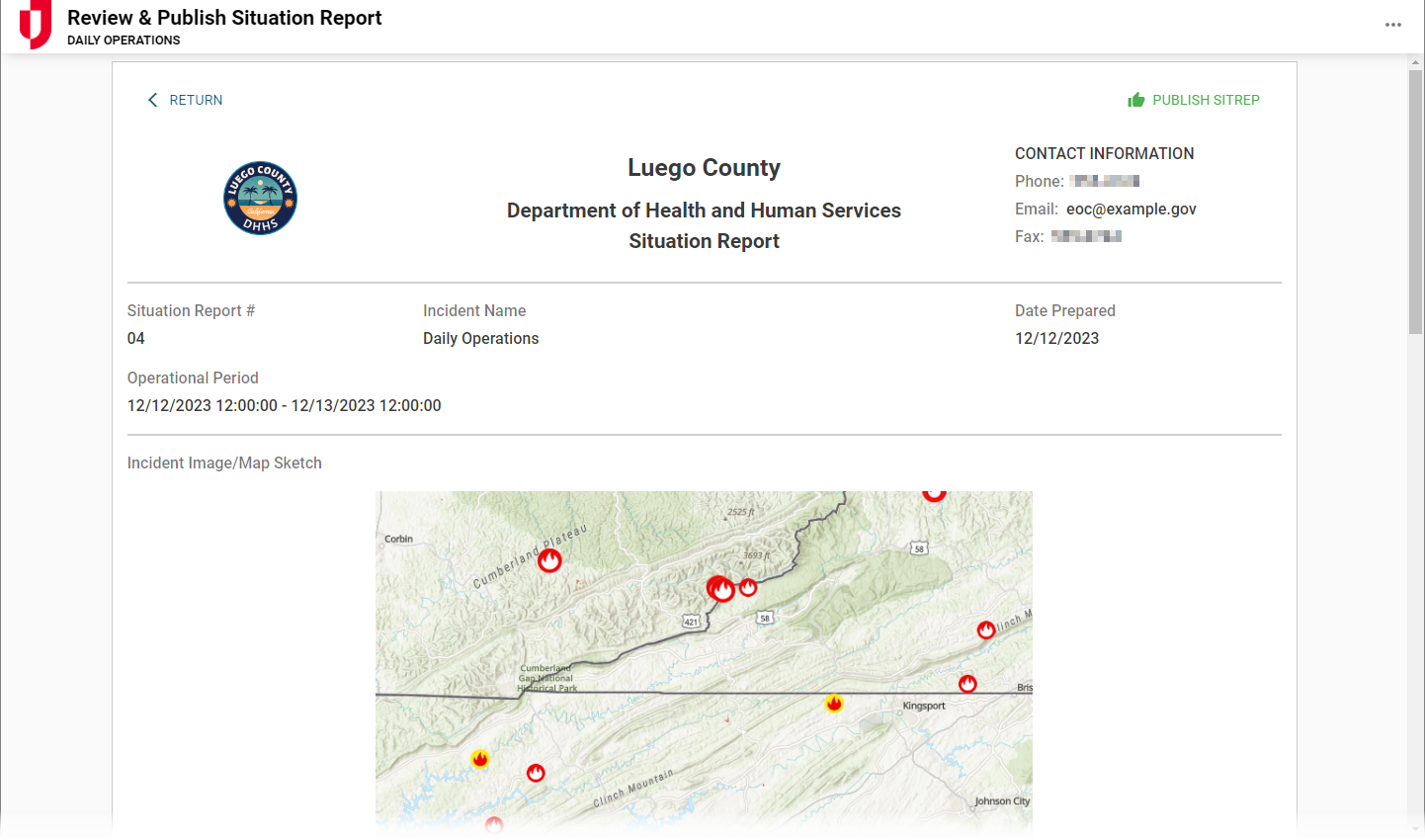 Situation Report Controller